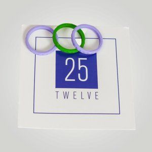 25Twelve Women's Purple and Green Silicone Rings, Size 5